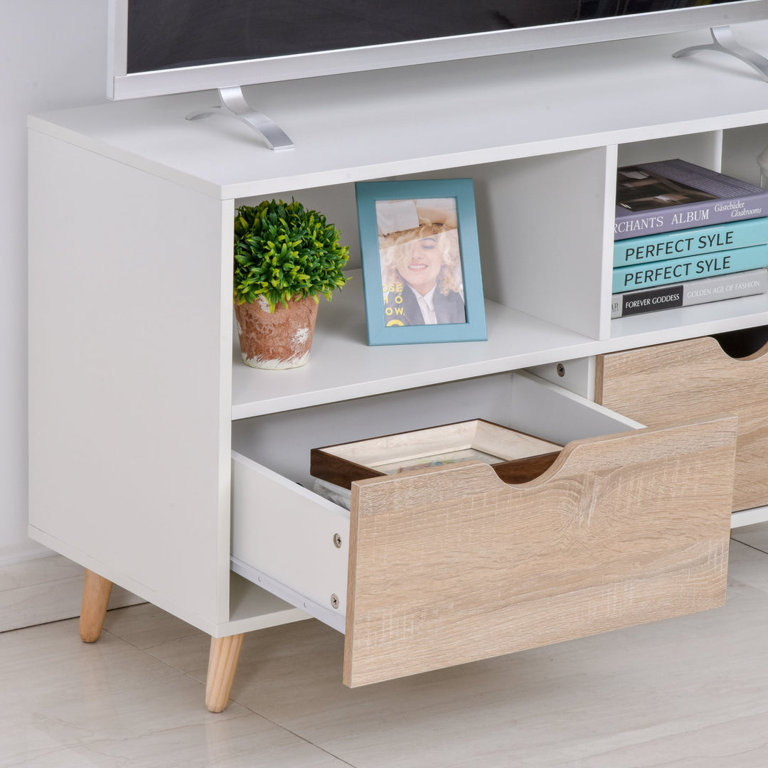 HOMCOM Particle Board TV Media Unit White/Oak