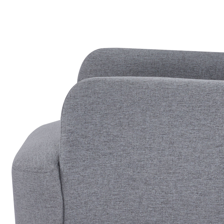 Upholstered Armchair, Nature Wood Frame Living Room Chairs with Birch Wood Legs &amp; Thick Padding Seat and Button Mid-Back, Light Grey