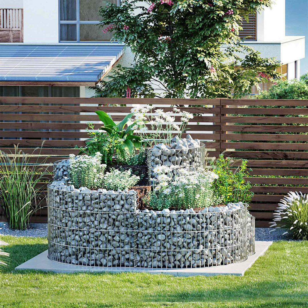 Silver Metal Spiral Gabion Planter
