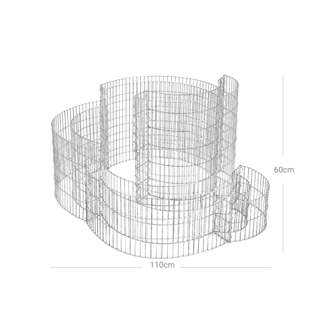 Silver Metal Spiral Gabion Planter