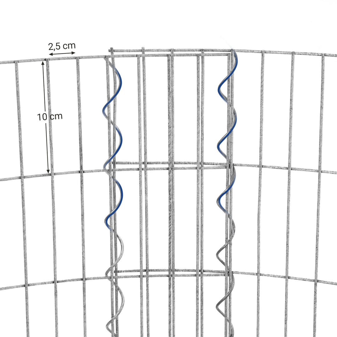 Silver Metal Round Tall Gabion Planter