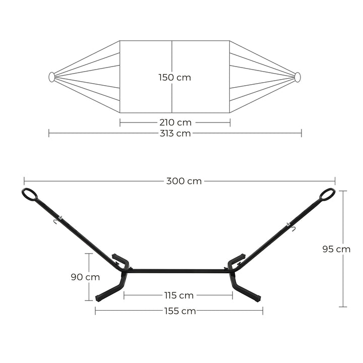 210 x 150 cm Hammock with Stand