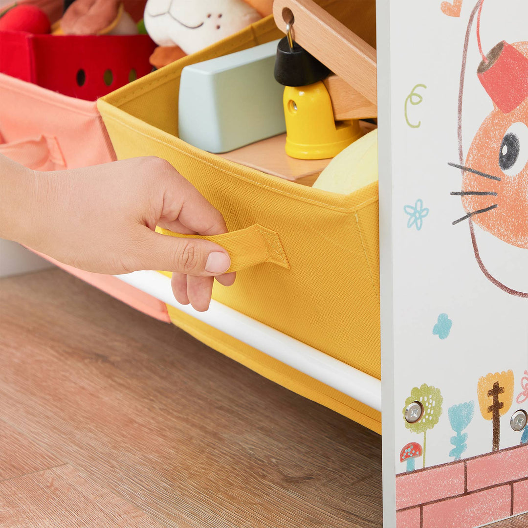 White Toy Organiser with Chalkboard &amp; Containers