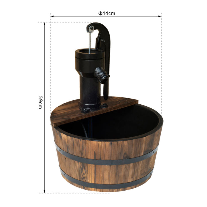 Wooden Barrel Water Fountain with Electric Pump