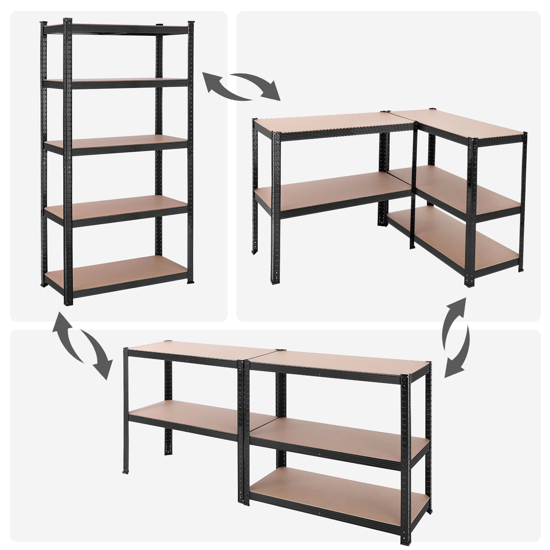 5-Tier Steel Shelving Unit 40 x 90 x 180 cm