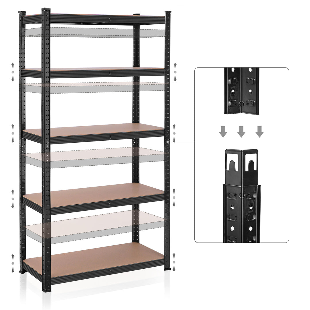 5-Tier Steel Shelving Unit 40 x 90 x 180 cm