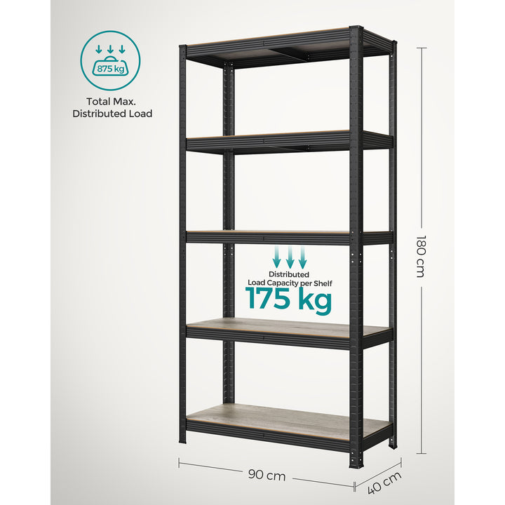 5 x 175 kg Shelving Unit 40 x 90 x 180 cm