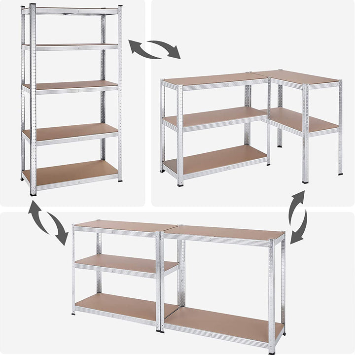 SONGMICS Set of 2 Silver Garage Shelving