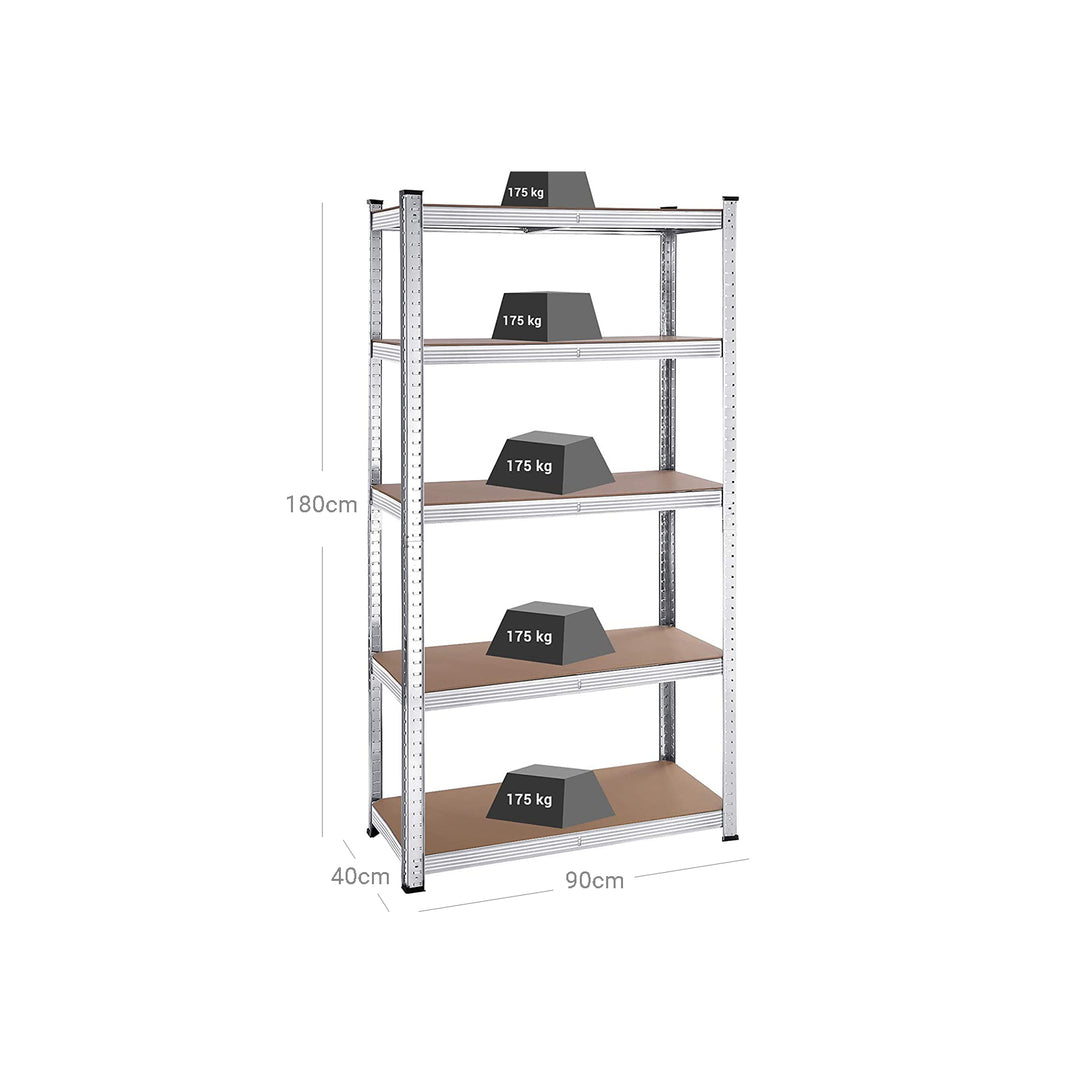 SONGMICS Set of 2 Silver Garage Shelving