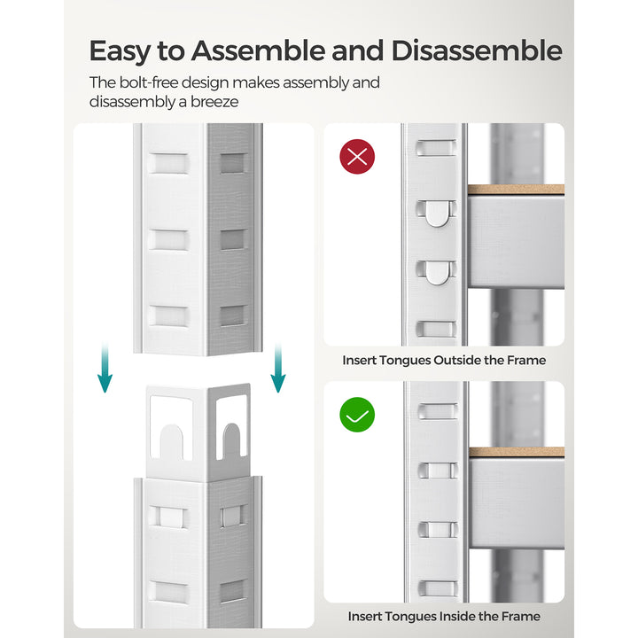 4-Tier Shelving Unit with 520 kg Capacity Silver