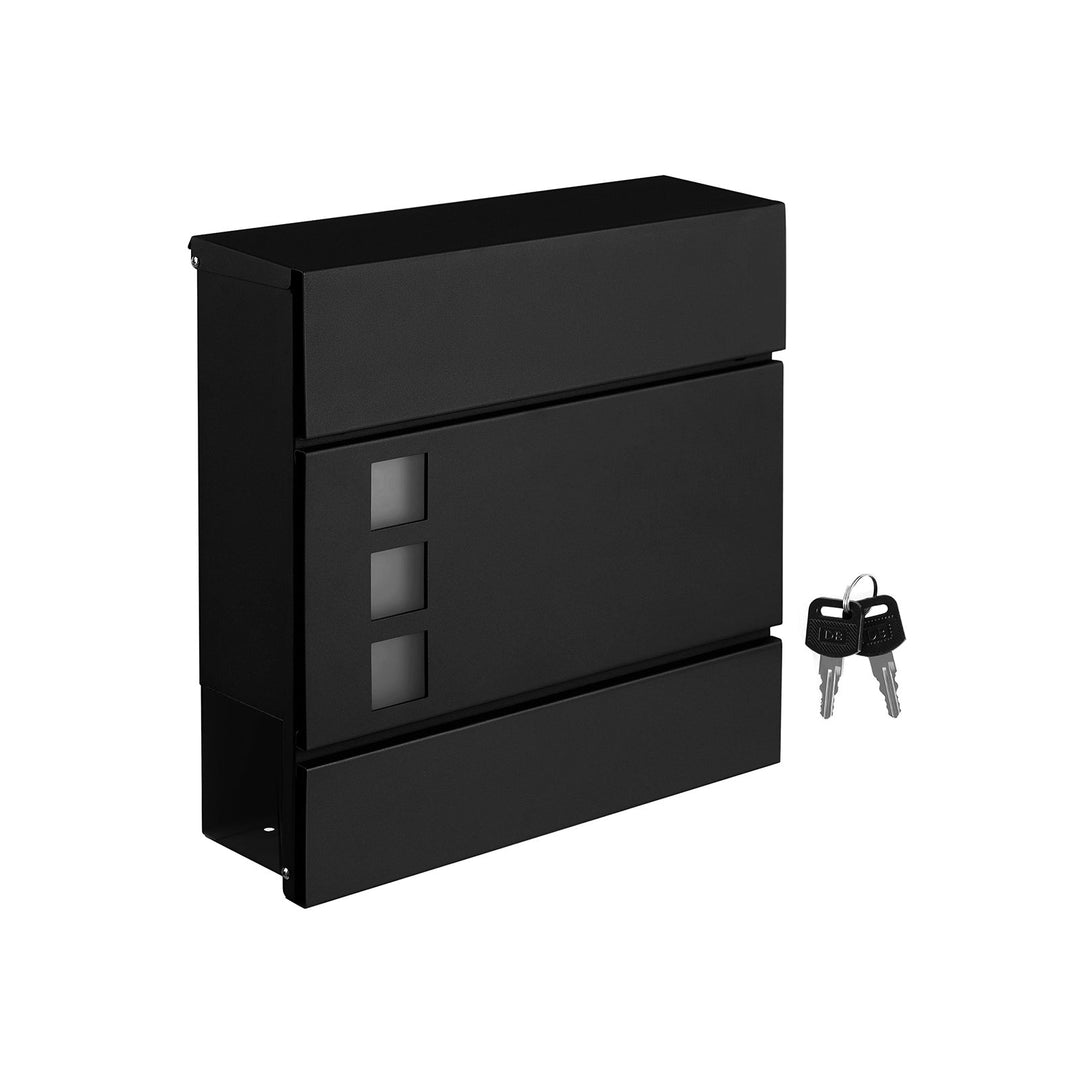 Black Wall-mounted Mail Box with Lock