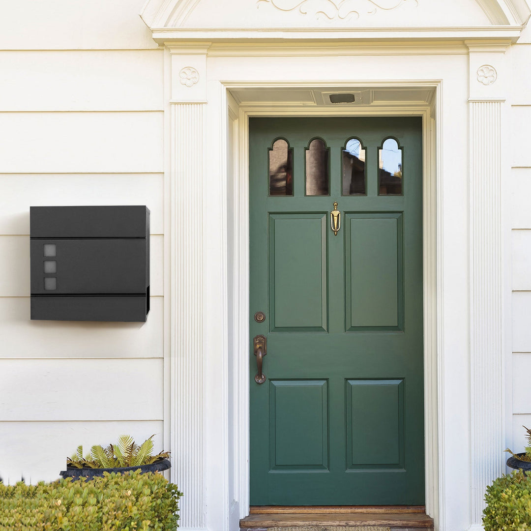 Lockable Wall-Mounted Post Letter Box with Newspaper Holder