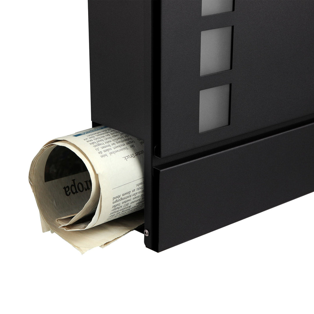 Black Wall-mounted Mail Box with Lock