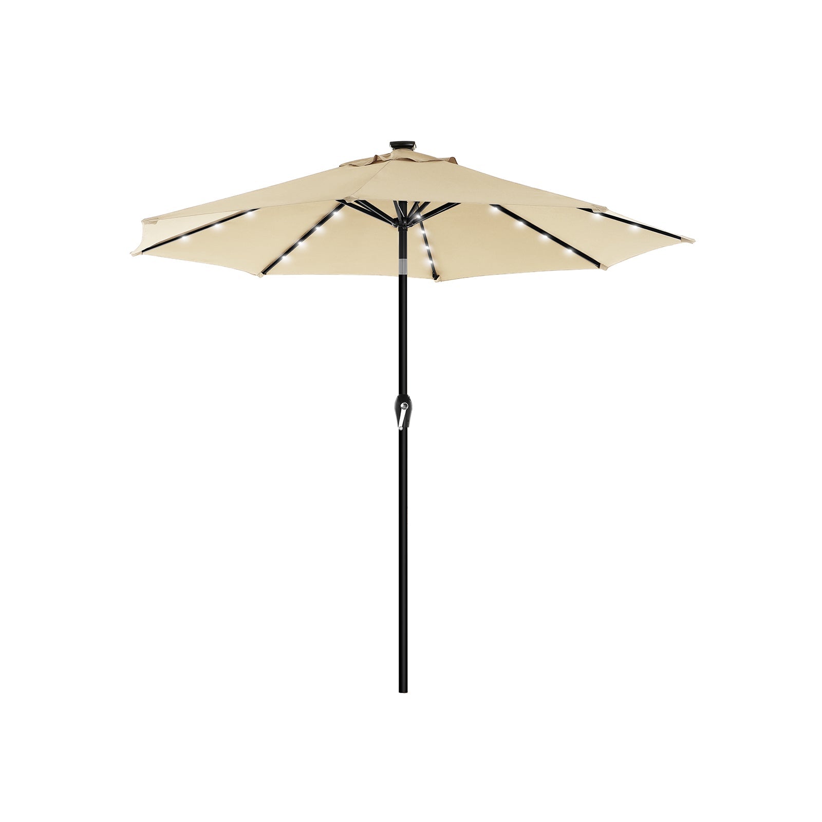 Beige Patio Parasol Sun Umbrella with Lights