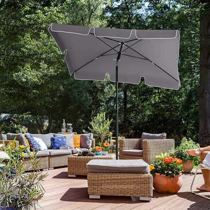 Grey Rectangular Balcony Parasol for Patio