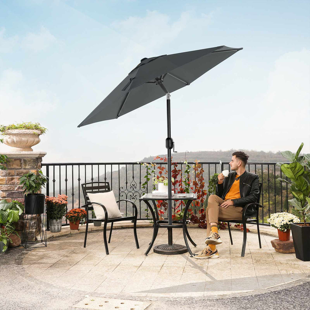 Grey Adjustable Parasol Umbrella for Outdoor