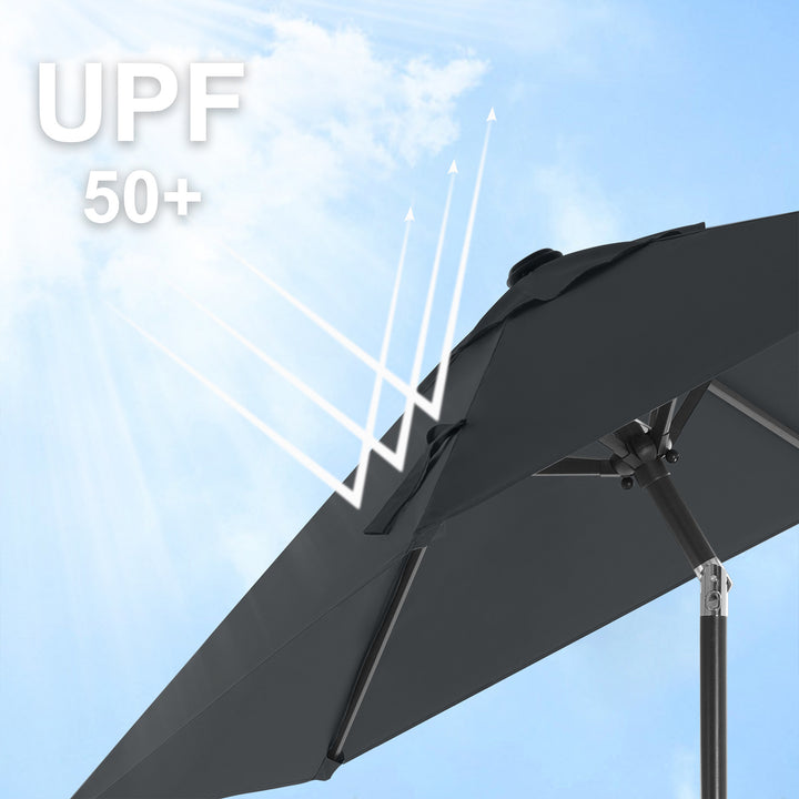 Grey Adjustable Parasol Umbrella for Outdoor