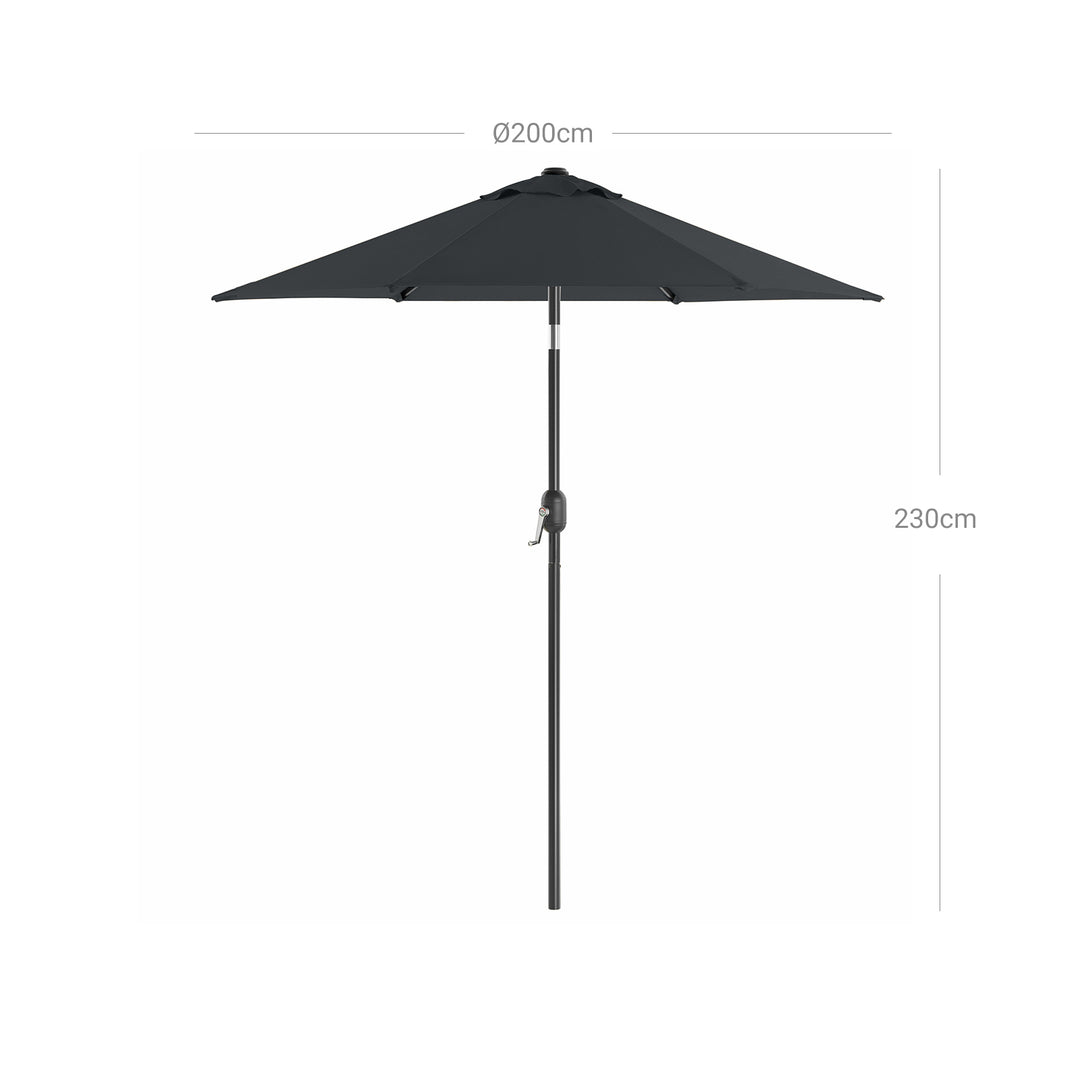 Grey Adjustable Parasol Umbrella for Outdoor