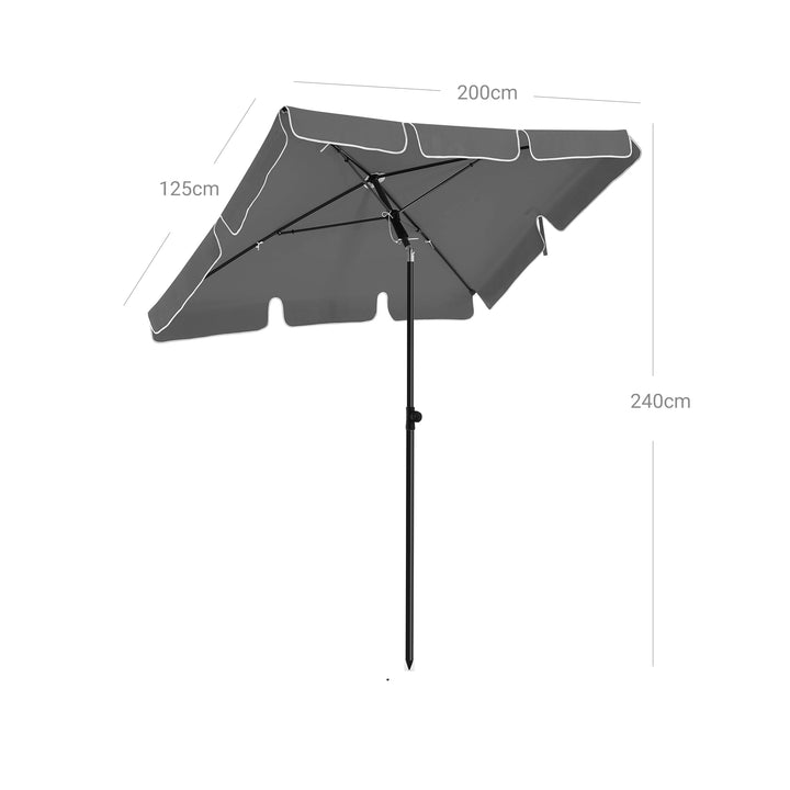 Grey Adjustable Rectangular Parasol Umbrella