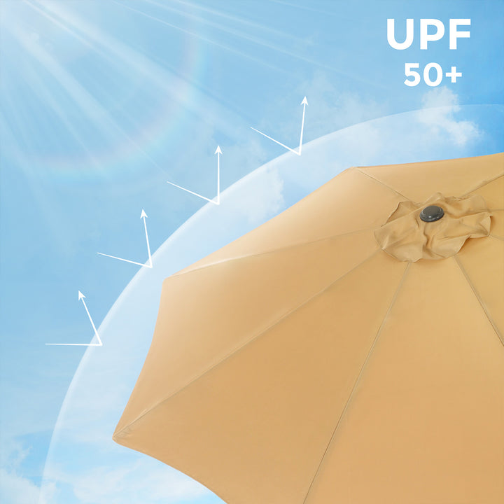 Beige Parasol with Air Vent for Patio