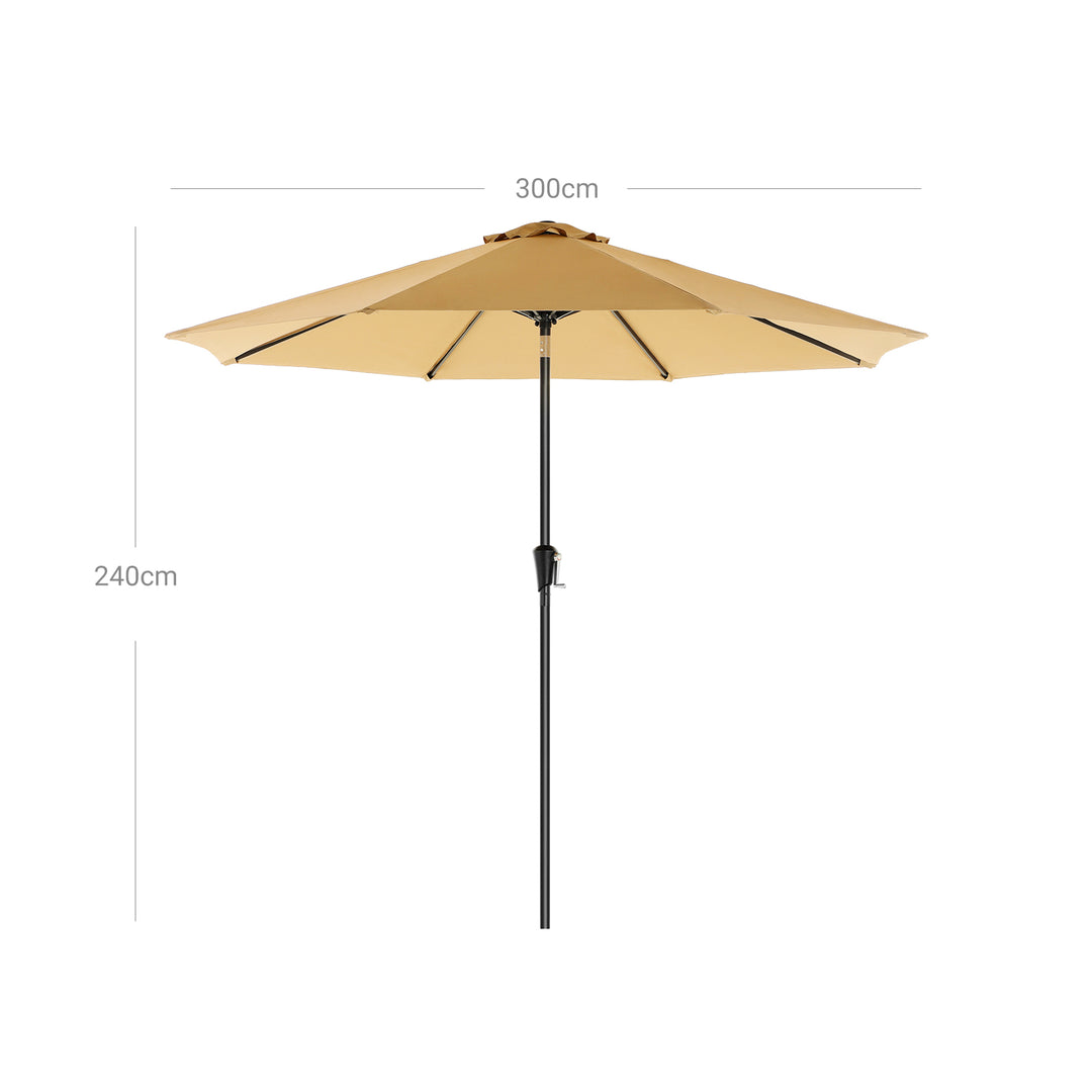 Beige Parasol with Air Vent for Patio