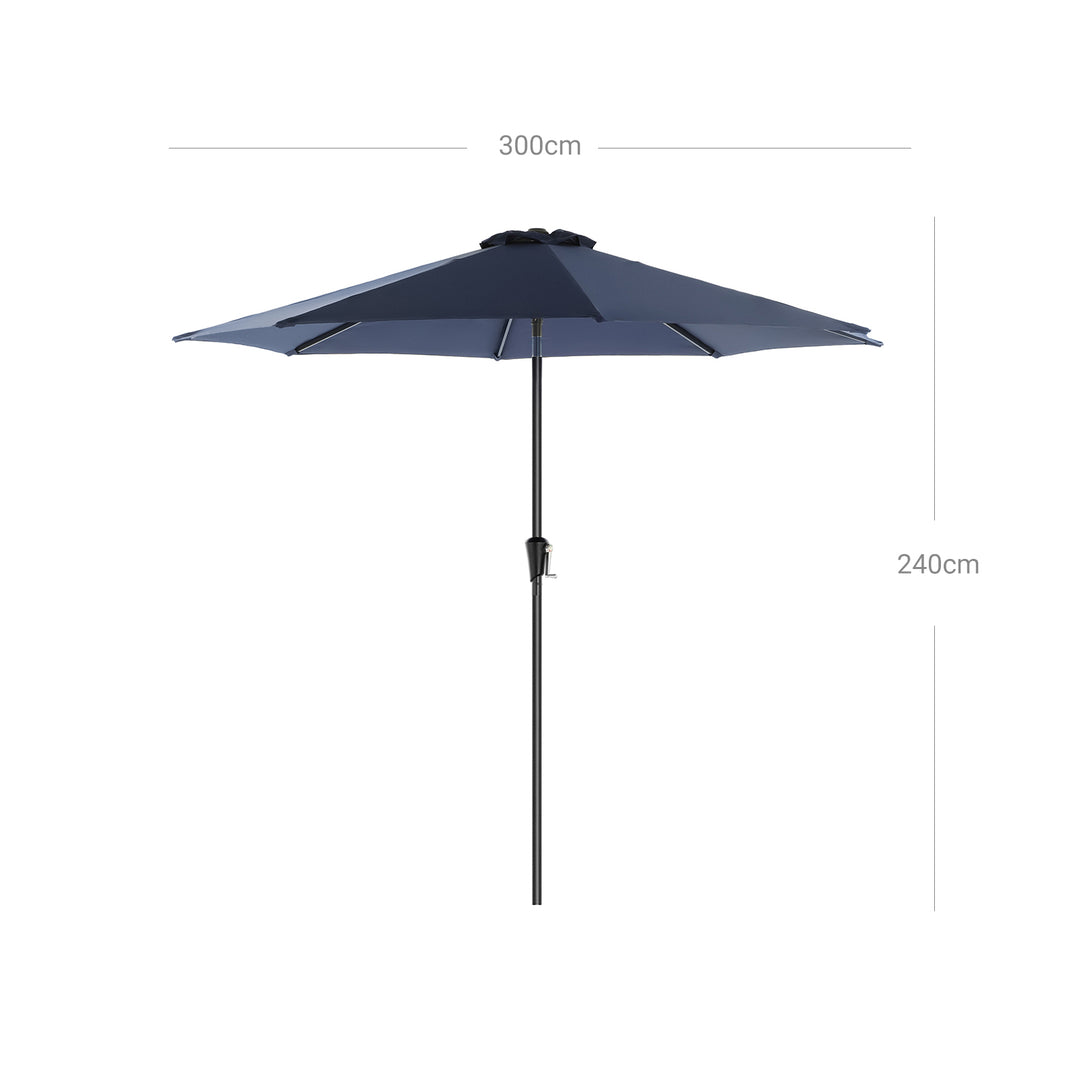 Blue 3m Parasol Sun Umbrella for Patio