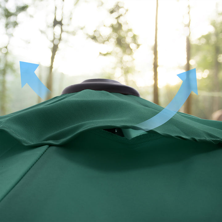 Green 3m Ajustable Parasol for Outdoor