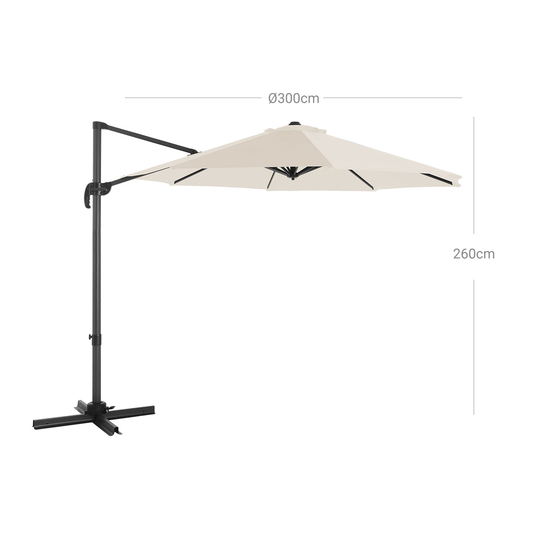 SONGMICS Beige Garden Patio Cantilever Parasol