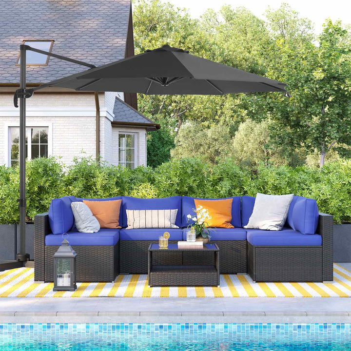 SONGMICS Grey Garden Patio Cantilever Parasol