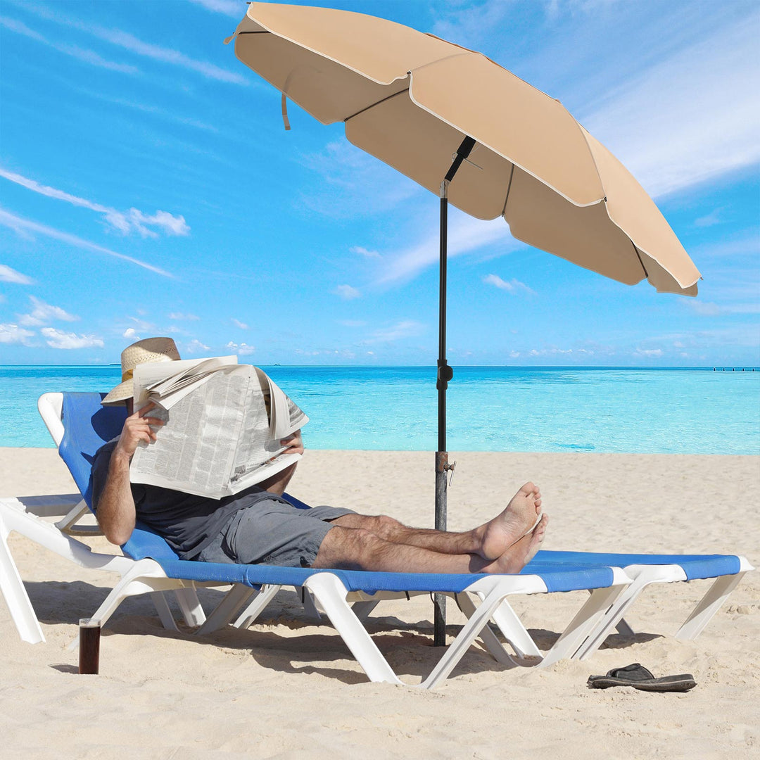 Blue Beach Umbrella with Air Vent