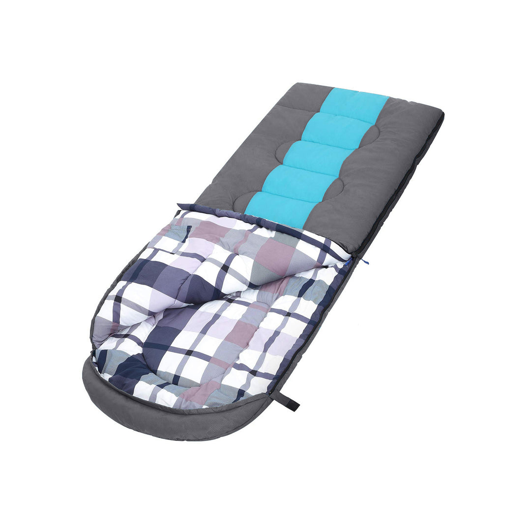 Sleeping Bag Dark Grey and Turquoise