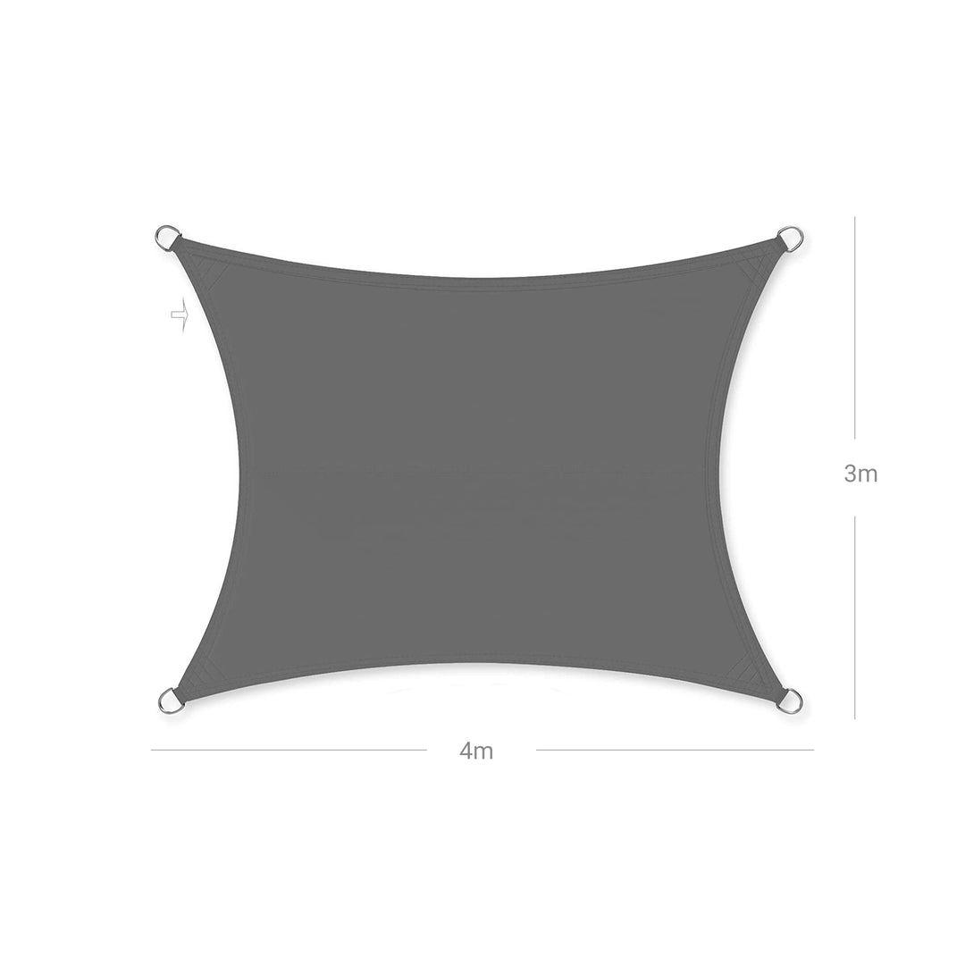 3 x 4 m Sun Shade Sail Smoky Grey
