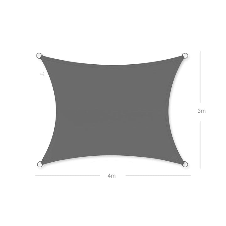 3 x 4 m Sun Shade Sail Smoky Grey