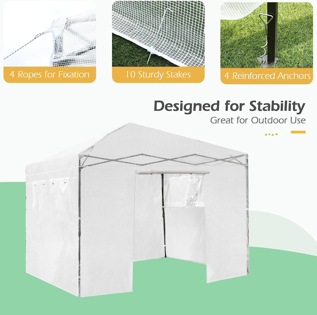 Height Adjustable Portable Grow House with PE Cover and Roll-up Doors