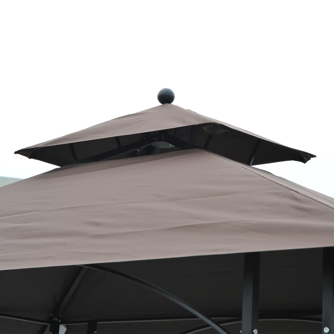 Outsunny BBQ Tent 250L× 150W × 255H cm-Black/Coffee