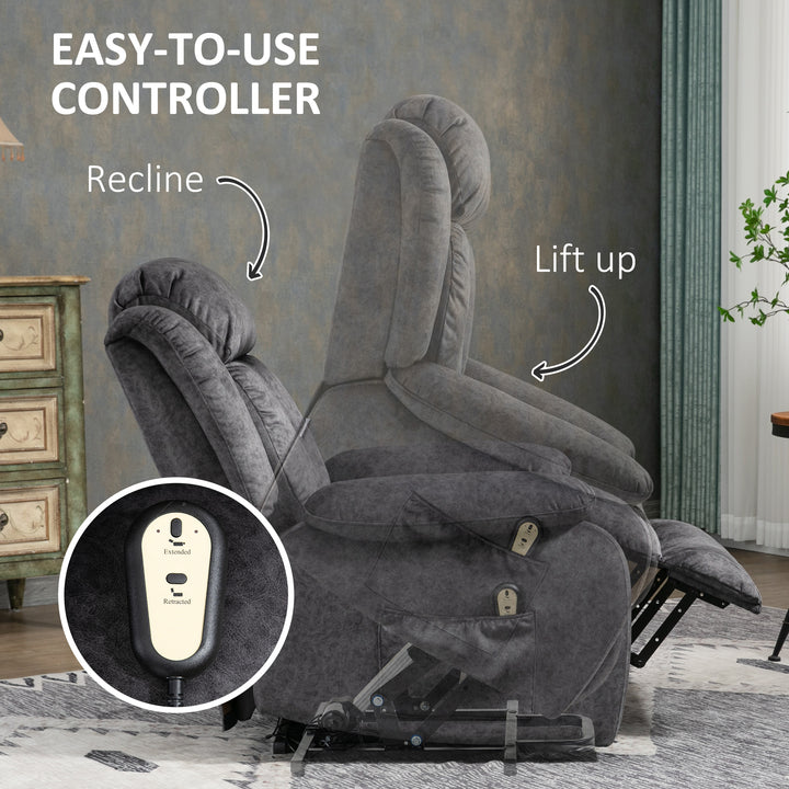 Riser and Recliner Chair, Microfibre Upholstered Recliner Chair for Elderly with Remote Control, Footrest, Padded Seat and Backrest