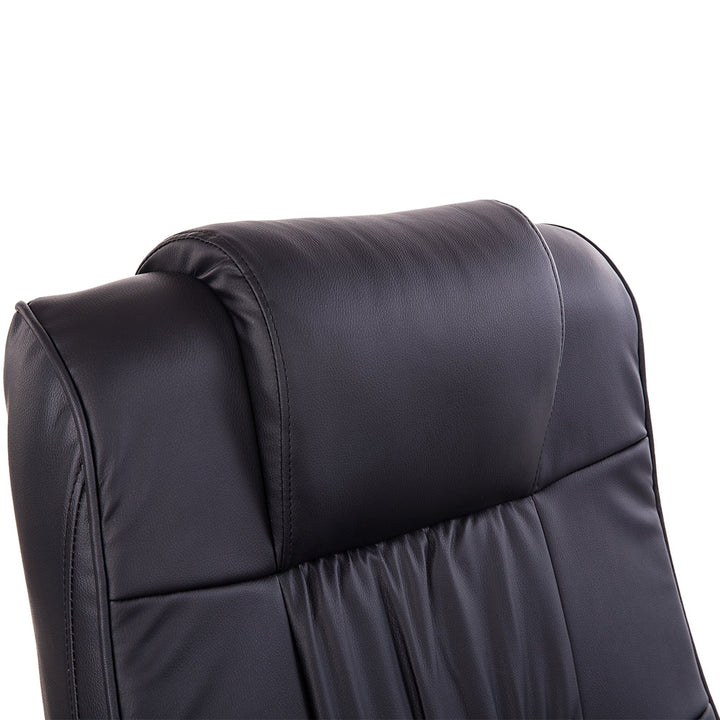 Manual Sofa Reclining Armchair PU Leather Massage Recliner Chair and Ottoman, Black