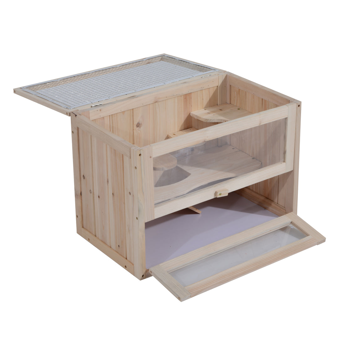 Wooden Hamster Cage Small Animal House Pets at Home, 60 x 35 x 42 cm