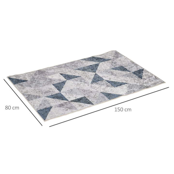 Modern Grey Rug, Geometric Area Rugs Large Carpet for Living Room, Bedroom, Dining Room, 80x150 cm