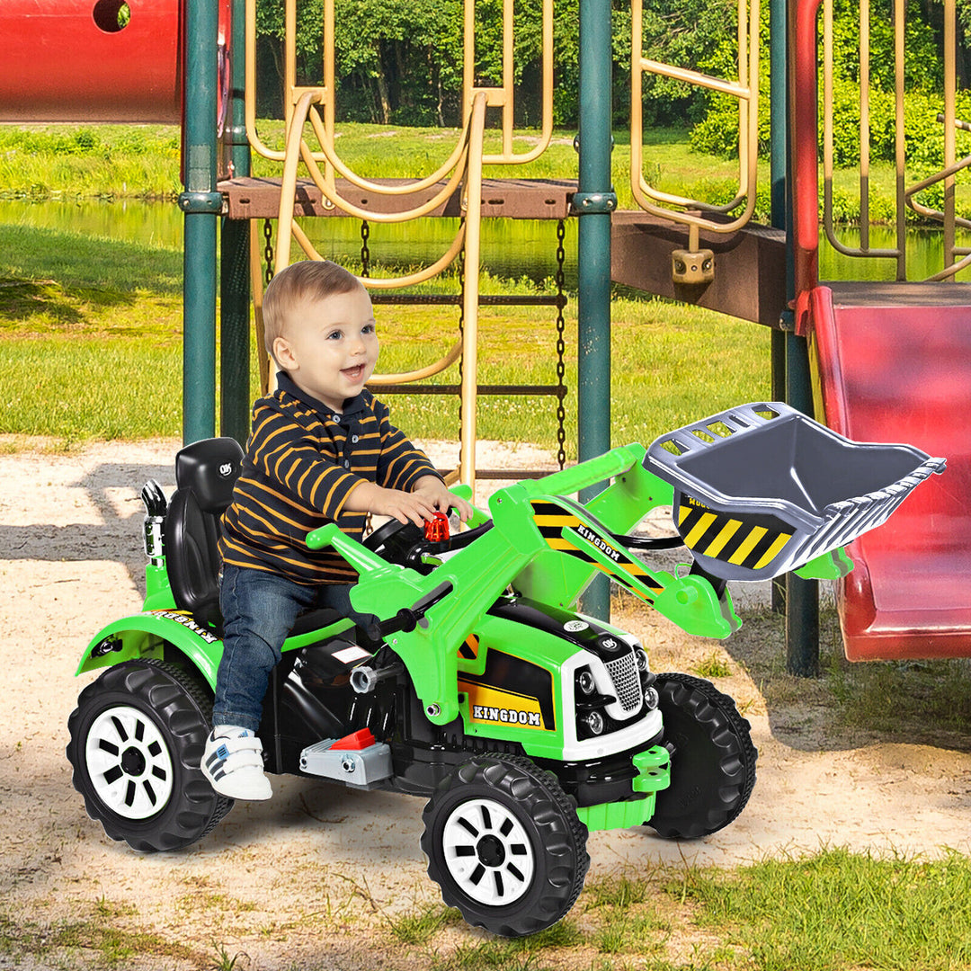 Kids Ride on Excavator with Horn and Safety Belt- Green