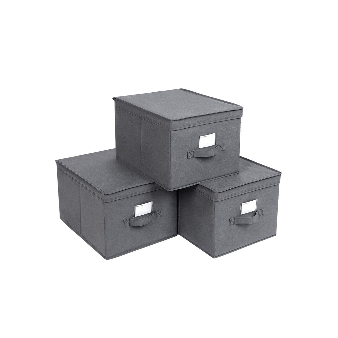 SONGMICS Set of 3 Foldable Storage Boxes with Lids