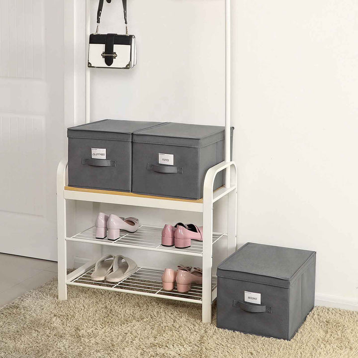 SONGMICS Set of 3 Foldable Storage Boxes with Lids