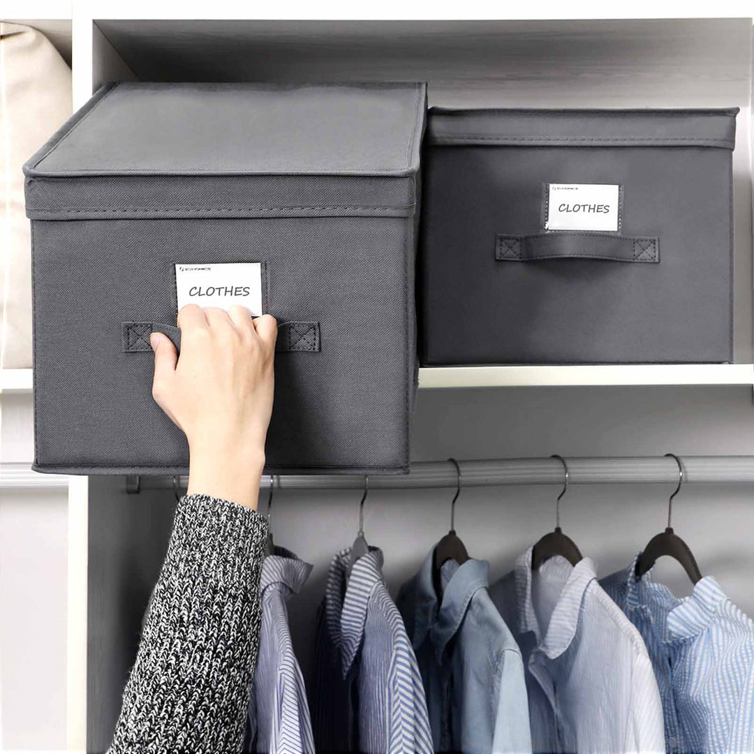 SONGMICS Set of 3 Foldable Storage Boxes with Lids