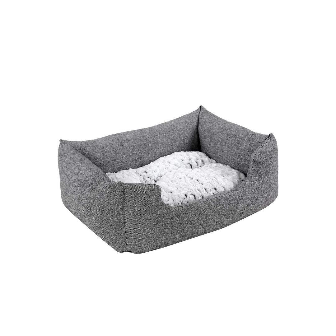 Grey Plush Dog Bed