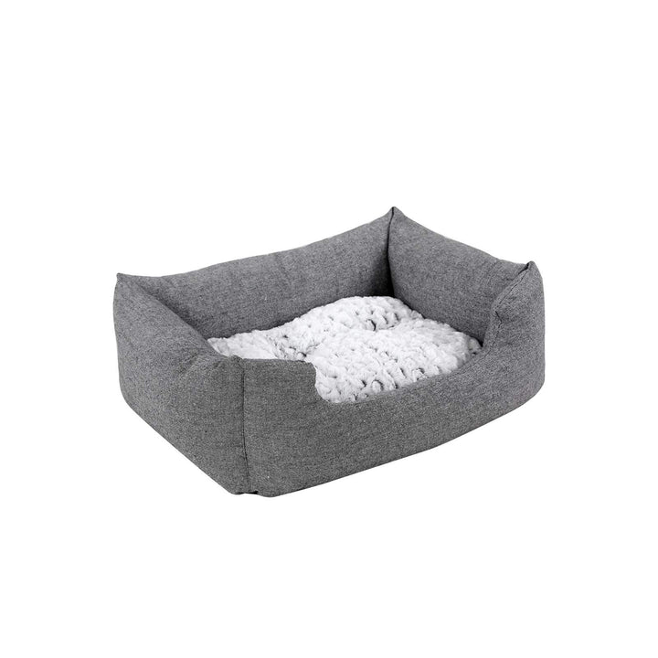 Grey Plush Dog Bed