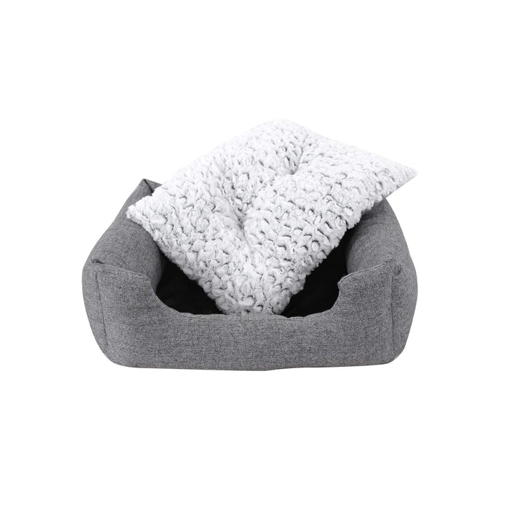 Grey Plush Dog Bed