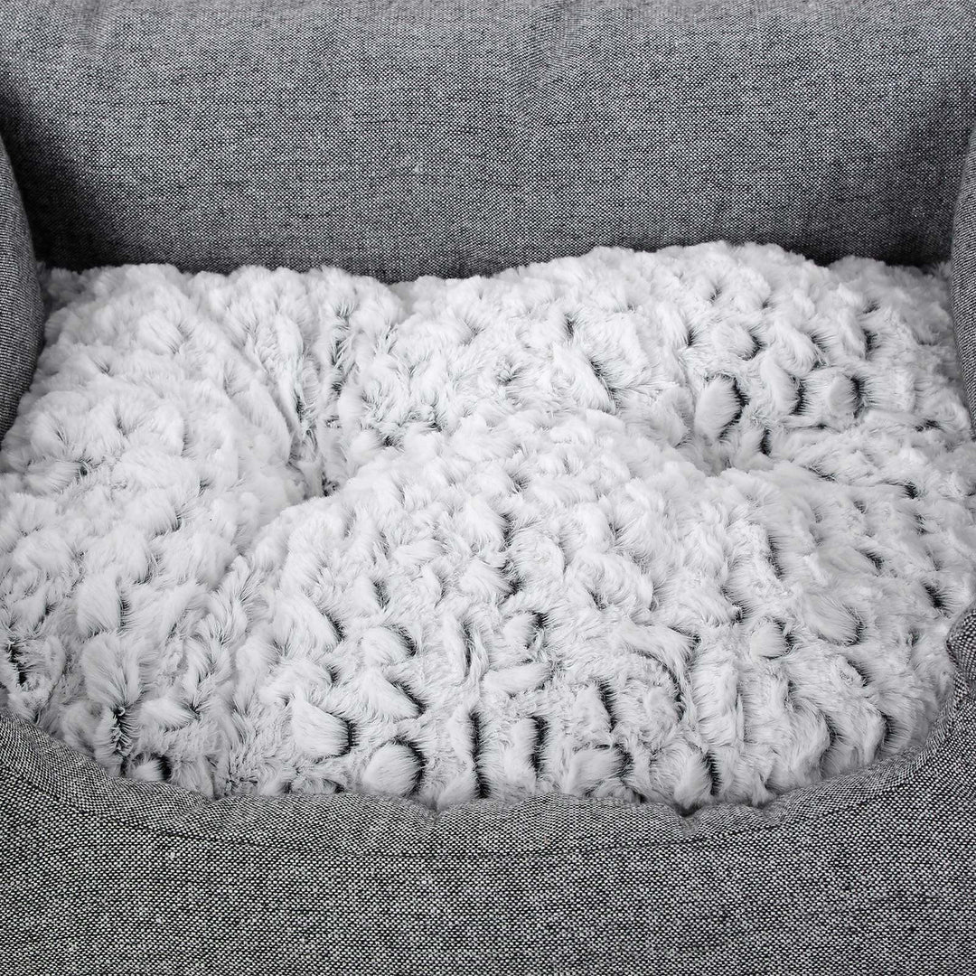Grey Plush Dog Bed