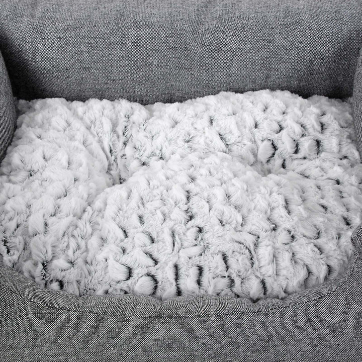 Grey Plush Dog Bed
