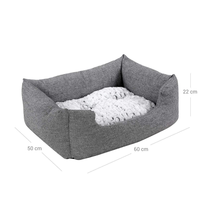 Grey Plush Dog Bed
