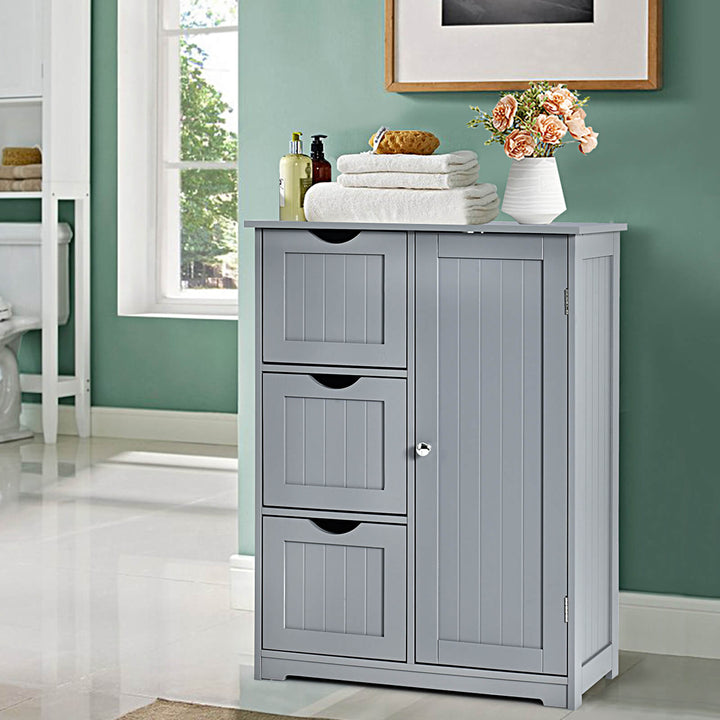 Freestanding Bathroom Cabinet with 3 Drawers-Grey